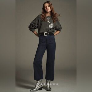 MAEVE Women’s The Colette High Rise Wide Leg Crop Jeans Sparkle Edition Size 29